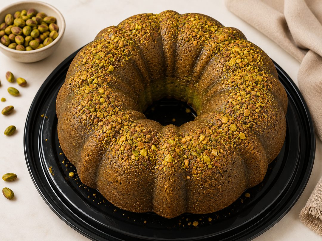 Pistachio rum cake